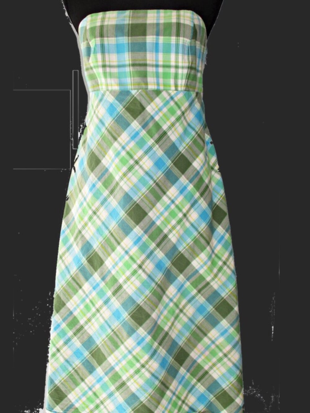 vintage GAP strapless plaid dress